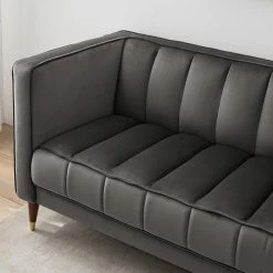 Red Living Sofa Suzy (2,5-Sitzer) - Samt Ravi: Grau -Wohnzimmermöbel boutique en ligne 1000227441 210506 10194700187 DETAILS P000000001000227441