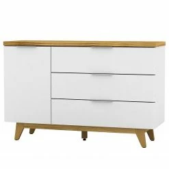 Jahnke Sideboard Libre - Kerneiche Dekor / Matt Weiß