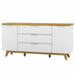 Jahnke Sideboard Libre I - Kerneiche Dekor / Matt Weiß