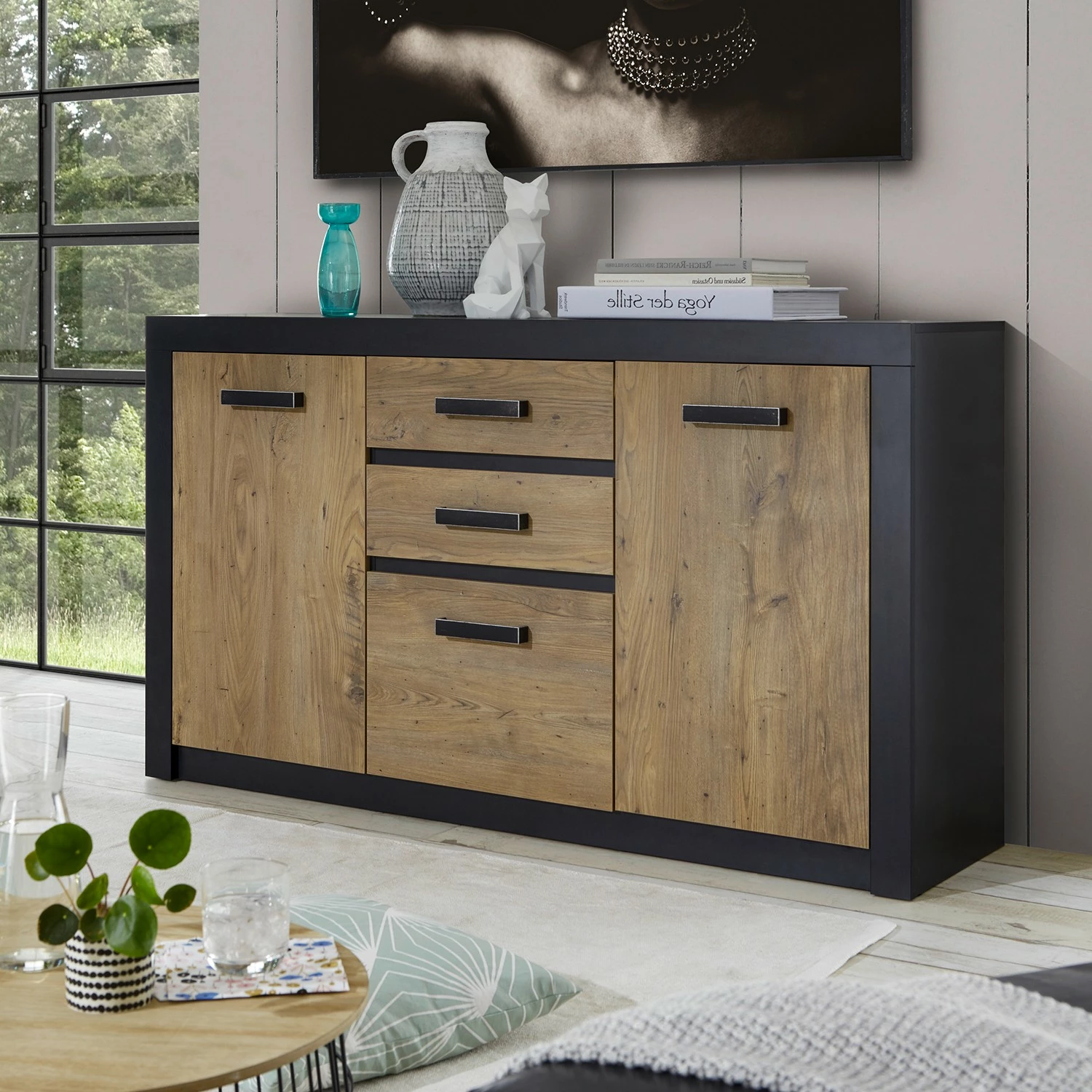 Red Living Sideboard Bozel I - Kastanie Dekor / Grau 2 Red Living Sideboard Bozel I - Kastanie Dekor / Grau – Bild 2