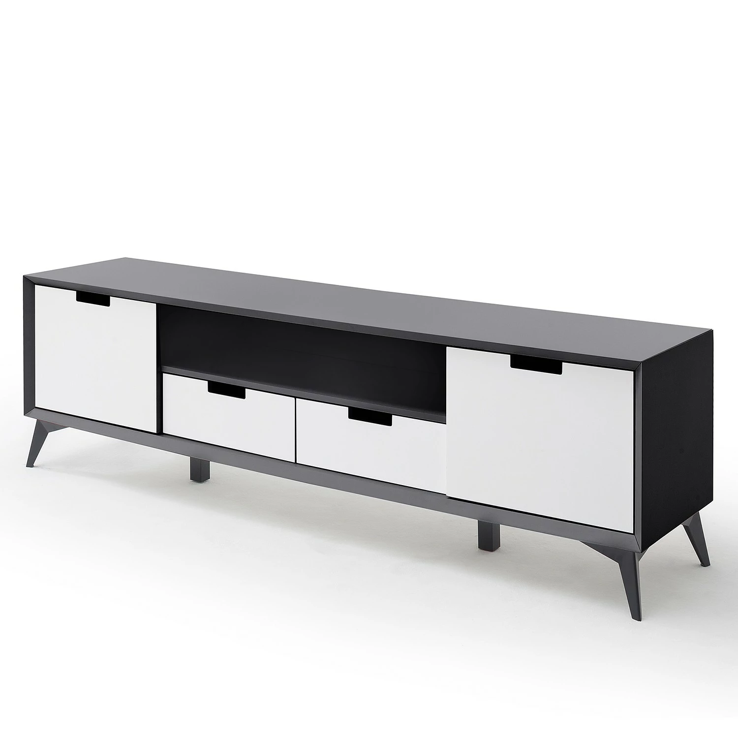 Loftscape TV-Lowboard Nevez - Weiß / Grau 2 Loftscape TV-Lowboard Nevez - Weiß / Grau – Bild 2