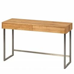 Naturoo Konsolentisch Sillery - Wildeiche massiv / Metall - Wildeiche / Silber