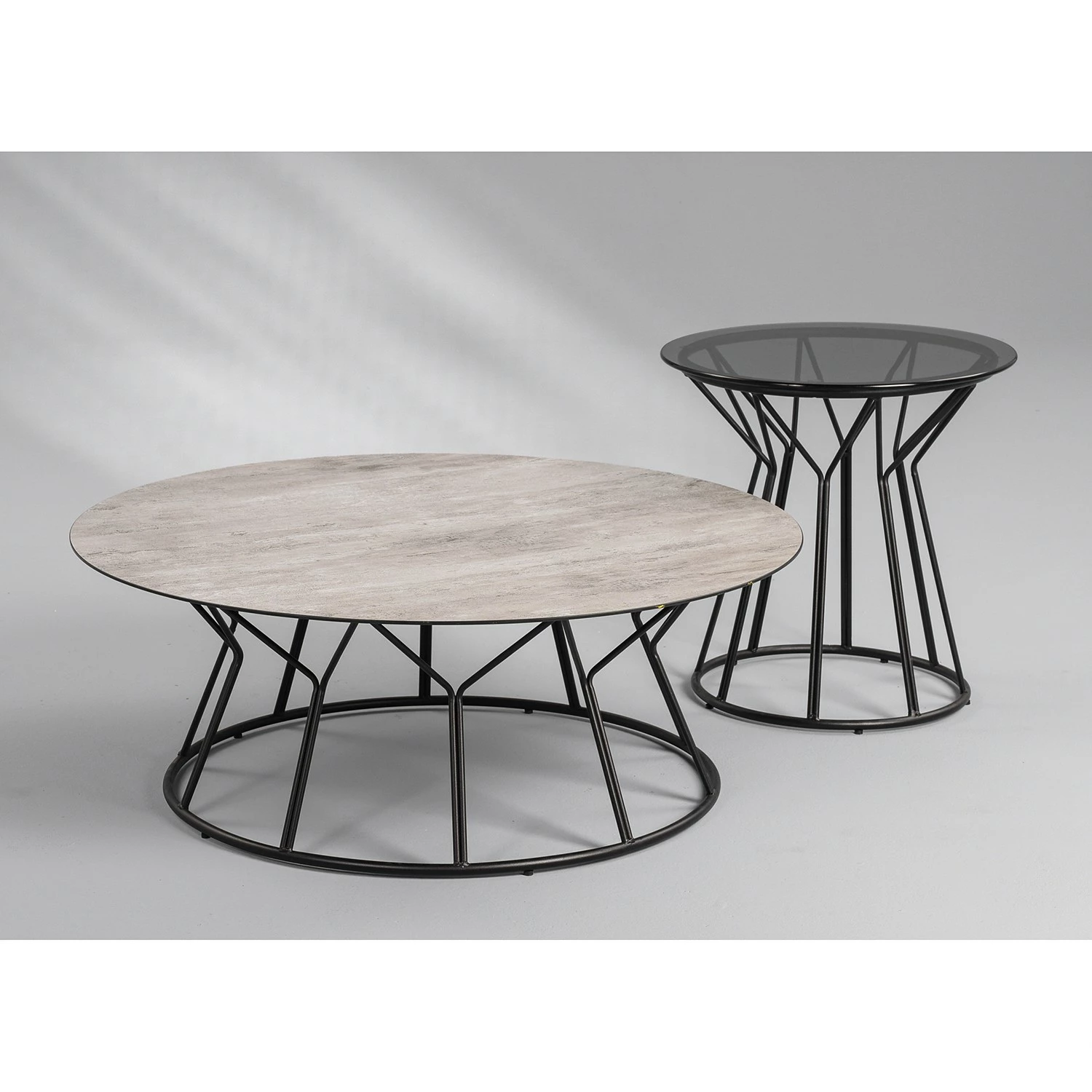 Loftscape Couchtisch Vergne - Glas / Metall - Grau / Schwarz 3 Loftscape Couchtisch Vergne - Glas / Metall - Grau / Schwarz – Bild 3