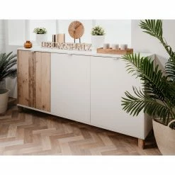 Loftscape Sideboard Mayac I - Weiß / Altholz Dekor -Wohnzimmermöbel boutique en ligne 1000231352 201208 11132800037 MOOD DETAILS P000000001000231352 mood