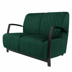 Ars manufacti Sofa Menet (2-Sitzer) - Samt - Samt Ravi: Antikgrün