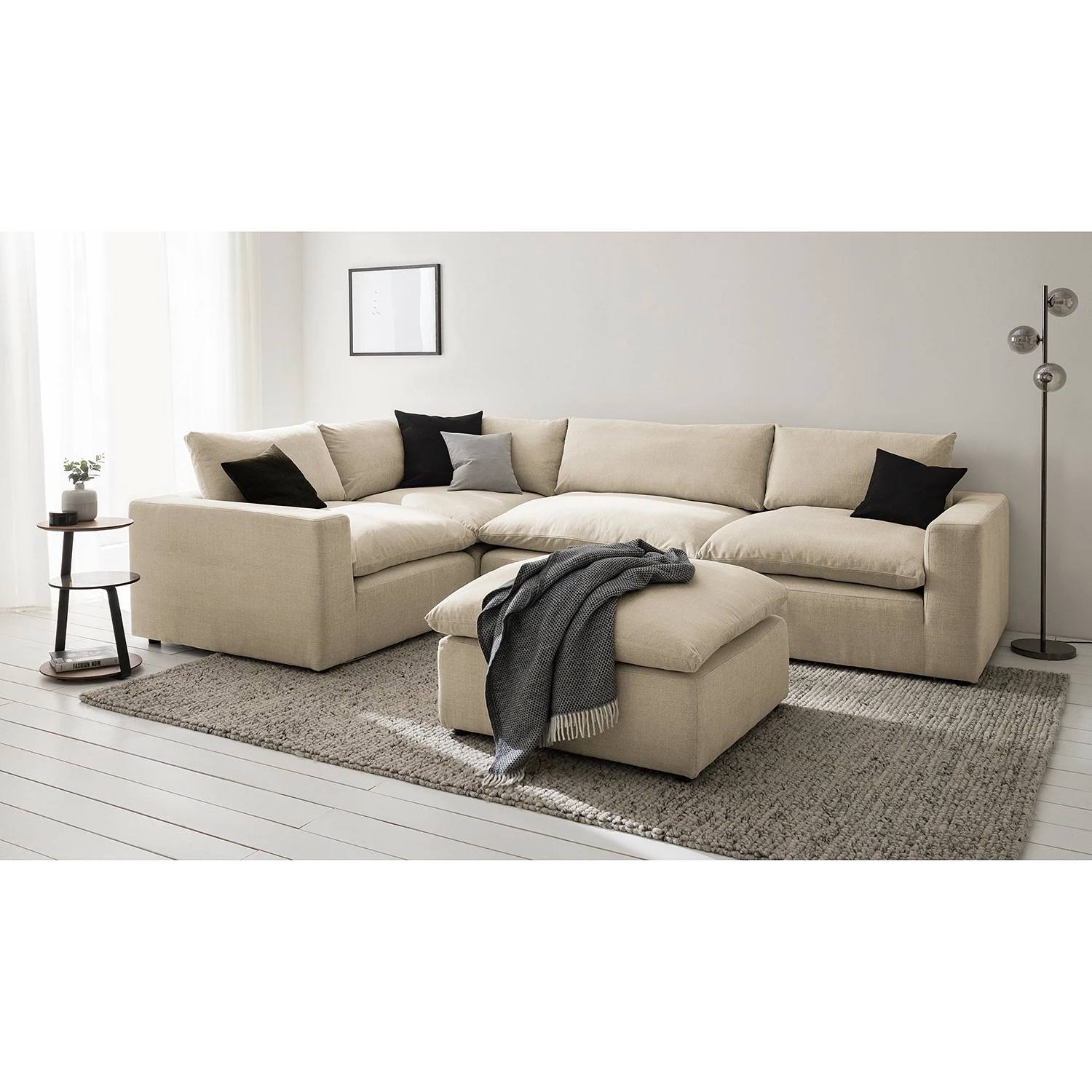 Studio Copenhagen Polsterhocker Velada - Webstoff - Kaschmir - Breite: 84 cm 2 Studio Copenhagen Polsterhocker Velada - Webstoff - Kaschmir - Breite: 84 cm – Bild 2