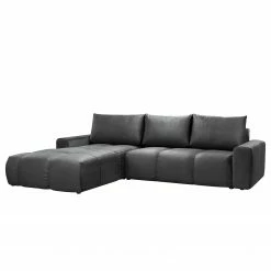 Jack & Alice Ecksofa Saint Veep - Samt - Samt Onoli: Dunkelgrau - Longchair davorstehend links