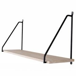 Norrwood Wandregal Bucilly - Paulownia massiv / Metall - Paulownia / Schwarz