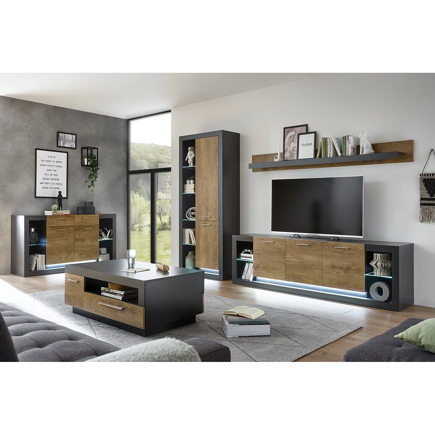 Red Living Couchtisch Talence - Kastanie Dekor / Grau 2 Red Living Couchtisch Talence - Kastanie Dekor / Grau – Bild 2