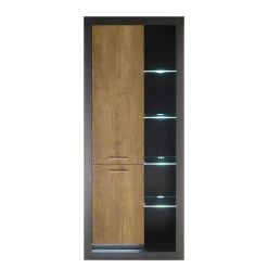 Red Living Schrank Talence - Kastanie Dekor / Grau - Türanschlag links -Wohnzimmermöbel boutique en ligne 1000236862 201218 06054800080 DETAILS P000000001000236862