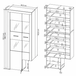 Loftscape Wohnwand Vierzon (4-teilig) - Eiche Sonoma Dekor -Wohnzimmermöbel boutique en ligne 1000237339 201230 13142700046 SKETCH DETAILS P000000001000237339 sketch