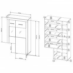 Loftscape Wohnwand Vierzon (4-teilig) - Eiche Sonoma Dekor -Wohnzimmermöbel boutique en ligne 1000237339 201230 13143200047 SKETCH DETAILS P000000001000237339 sketch