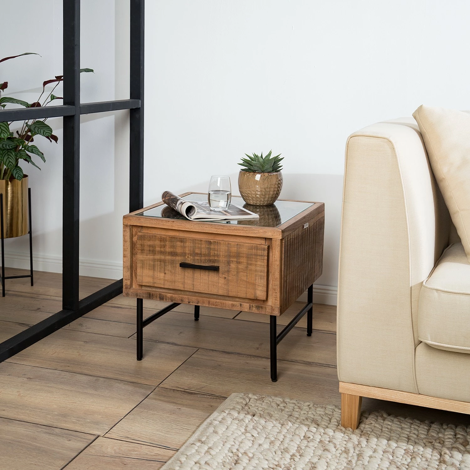 Ars Natura Couchtisch Roody I - Akazie massiv / Metall - Akazie / Schwarz 2 Ars Natura Couchtisch Roody I - Akazie massiv / Metall - Akazie / Schwarz – Bild 2