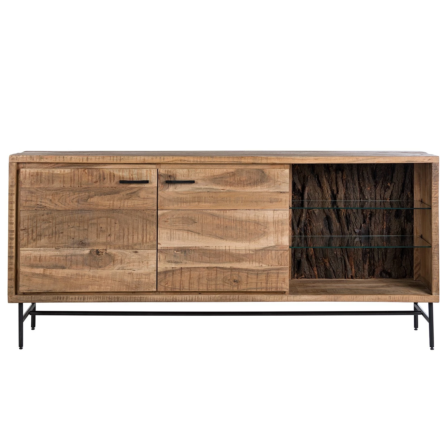 Ars Natura Sideboard Roody - Inkl. Beleuchtung - Akazie massiv / Metall - Akazie / Schwarz 4 Ars Natura Sideboard Roody - Inkl. Beleuchtung - Akazie massiv / Metall - Akazie / Schwarz – Bild 4