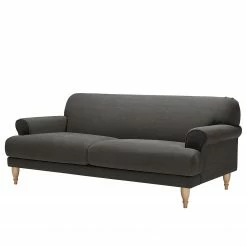 Studio Copenhagen Sofa Ginger (2-Sitzer) - Baumwollstoff Nela: Grau - Eiche Hell