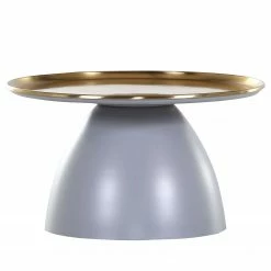 Red Living Couchtisch Payzac II - Metall - Gold / Grau