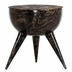 Red Living Beistelltisch Domps - Metall - Marmor Schwarz Dekor