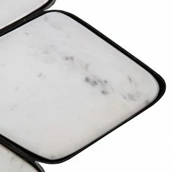 Red Living Beistelltisch Carling - Marmor / Metall - Marmor Weiß / Schwarz -Wohnzimmermöbel boutique en ligne 1000240819 210113 13392000102 DETAILS P000000001000240819