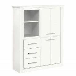 Ridgevalley Highboard Crottet - Kiefer massiv - Weiß