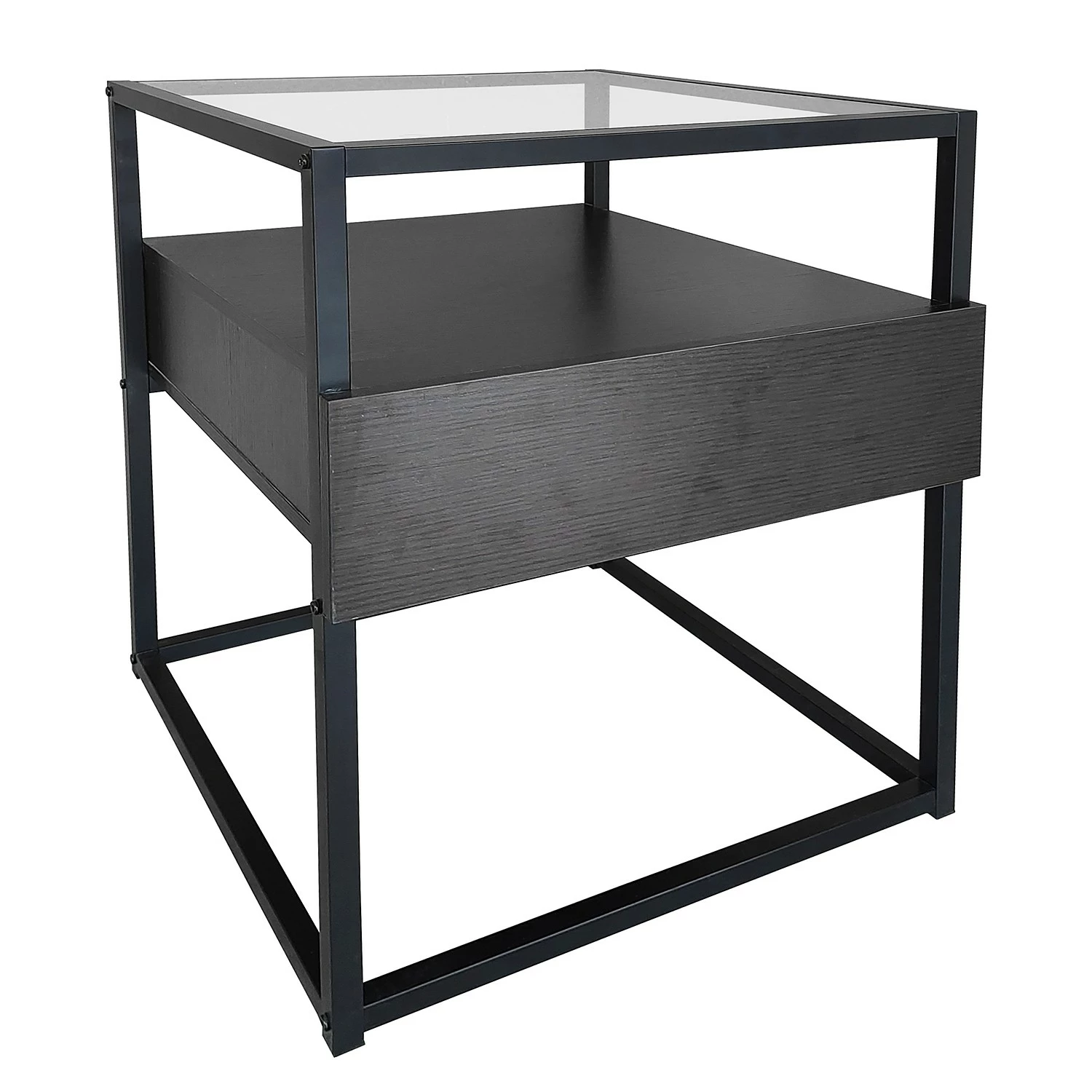 Loftscape Beistelltisch Dorsey - Glas / Metall - Schwarz / Bambus Schwarz 1 Loftscape Beistelltisch Dorsey - Glas / Metall - Schwarz / Bambus Schwarz