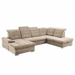 Loftscape Wohnlandschaft Montbel - Microfaser - Microfaser Ranu: Sand - Longchair davorstehend links / Ottomane rechts -Wohnzimmermöbel boutique en ligne 1000241637 210127 18073200046 DETAILS P000000001000241637