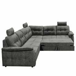 Loftscape Ecksofa Lomme - Microfaser - Microfaser Ranu: Dunkelgrau - Schlaffunktion davorstehend rechts - Tiefe: 304 cm -Wohnzimmermöbel boutique en ligne 1000241690 210127 18183400493 DETAILS P000000001000241690