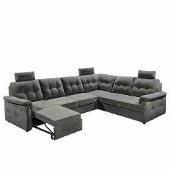 Loftscape Ecksofa Lomme - Microfaser - Microfaser Ranu: Dunkelgrau - Schlaffunktion davorstehend rechts - Tiefe: 304 cm -Wohnzimmermöbel boutique en ligne 1000241690 210127 18183900496 DETAILS P000000001000241690