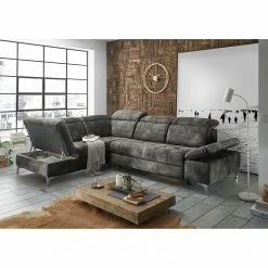 Loftscape Ecksofa Groslay - Samt - Samt Insa: Grau - Ottomane davorstehend links -Wohnzimmermöbel boutique en ligne 1000241694 210127 18200600545 MOOD DETAILS P000000001000241694 mood