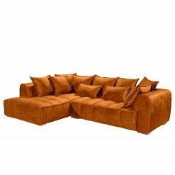 Loftscape Ecksofa Rifflet - Microfaser - Microfaser Salvo: Bernstein