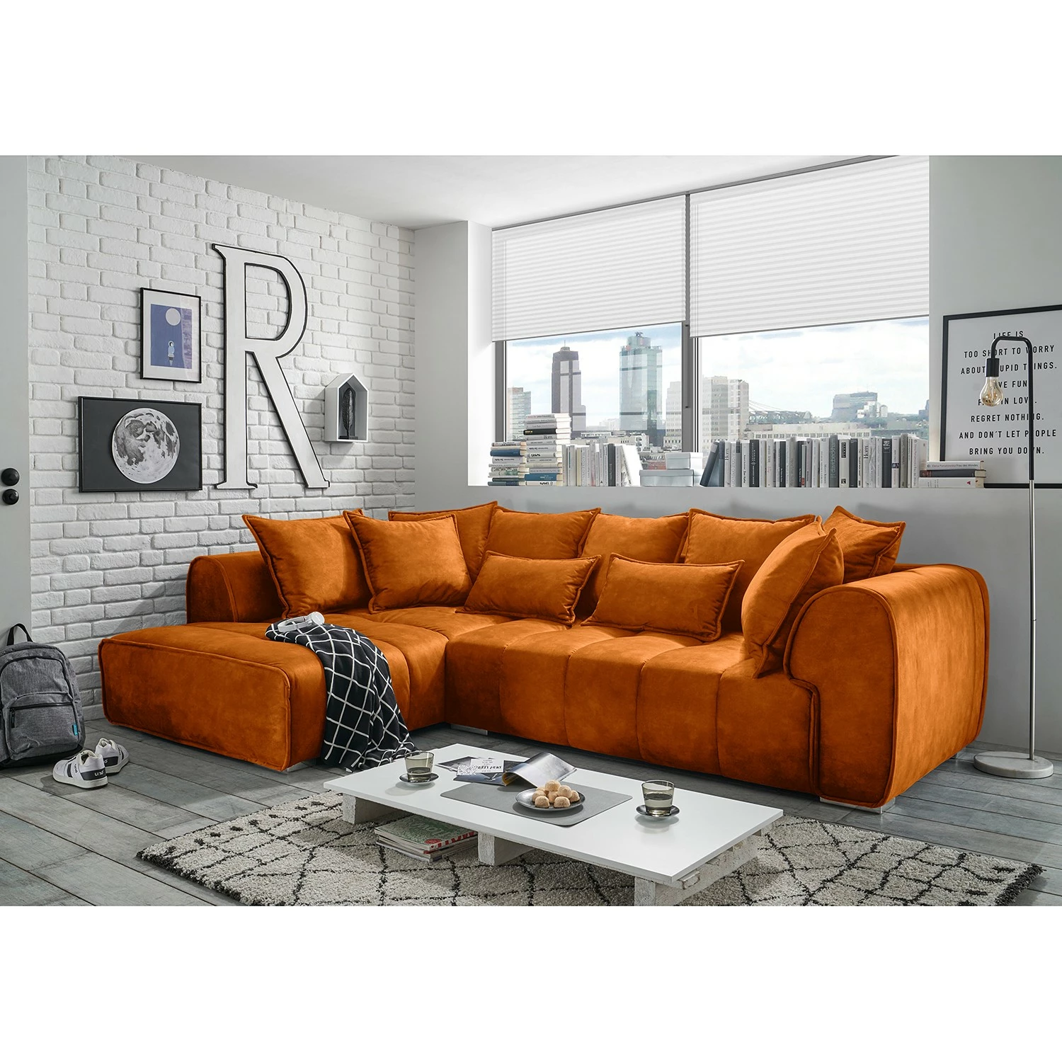 Loftscape Ecksofa Rifflet - Microfaser - Microfaser Salvo: Bernstein 2 Loftscape Ecksofa Rifflet - Microfaser - Microfaser Salvo: Bernstein – Bild 2