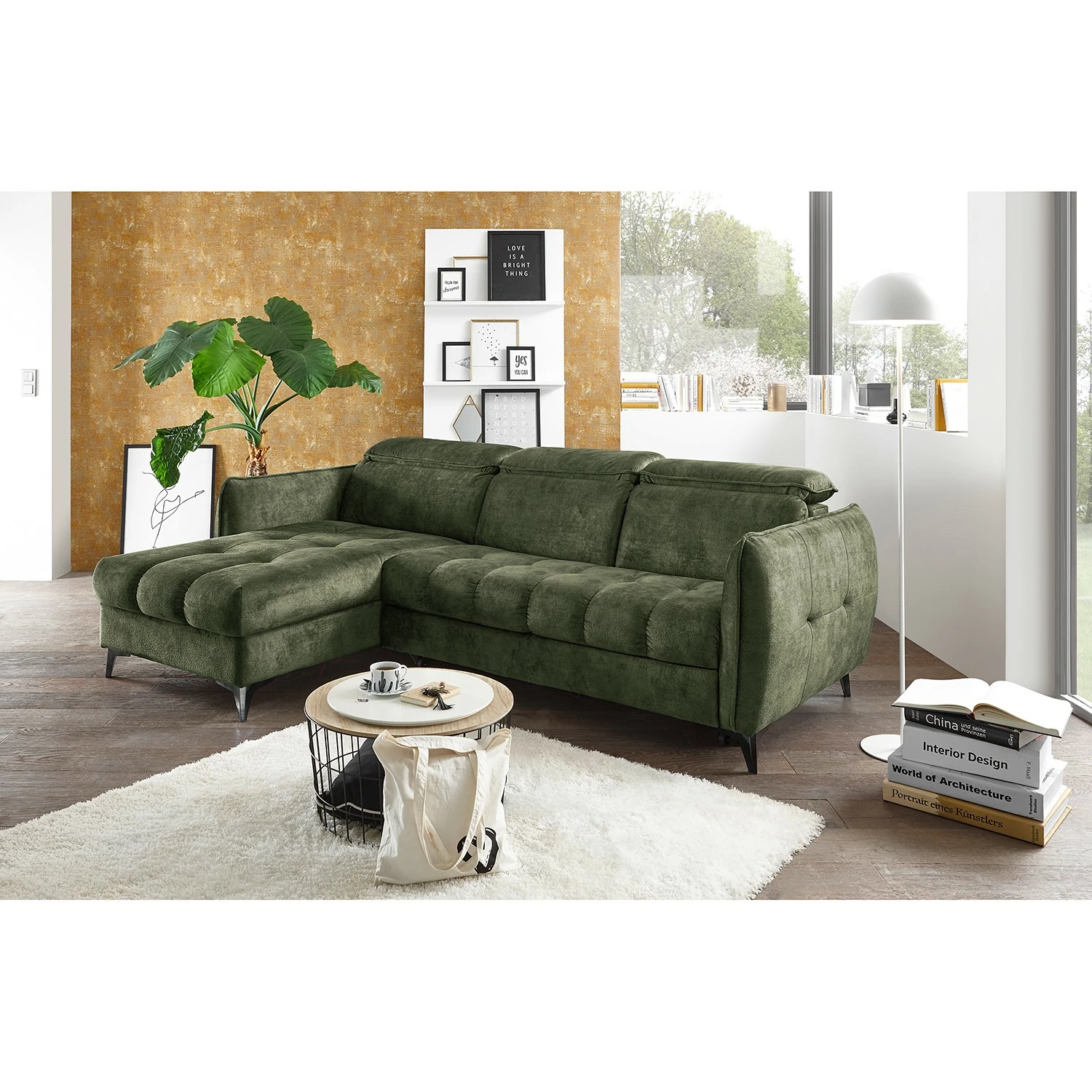 Loftscape Ecksofa Grillon - Samt - Samt Insa: Moosgrün 2 Loftscape Ecksofa Grillon - Samt - Samt Insa: Moosgrün – Bild 2