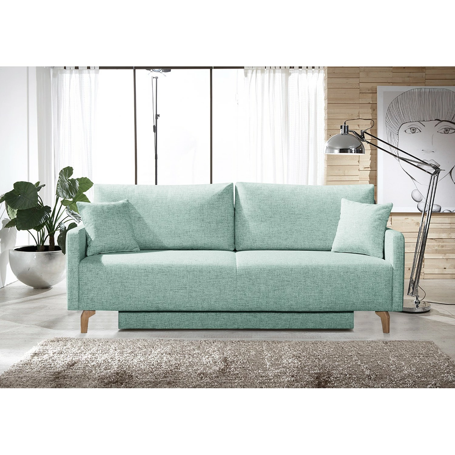 Mørteens Schlafsofa Kauhava - Webstoff - Webstoff Reela: Hellblau 6 Mørteens Schlafsofa Kauhava - Webstoff - Webstoff Reela: Hellblau – Bild 6