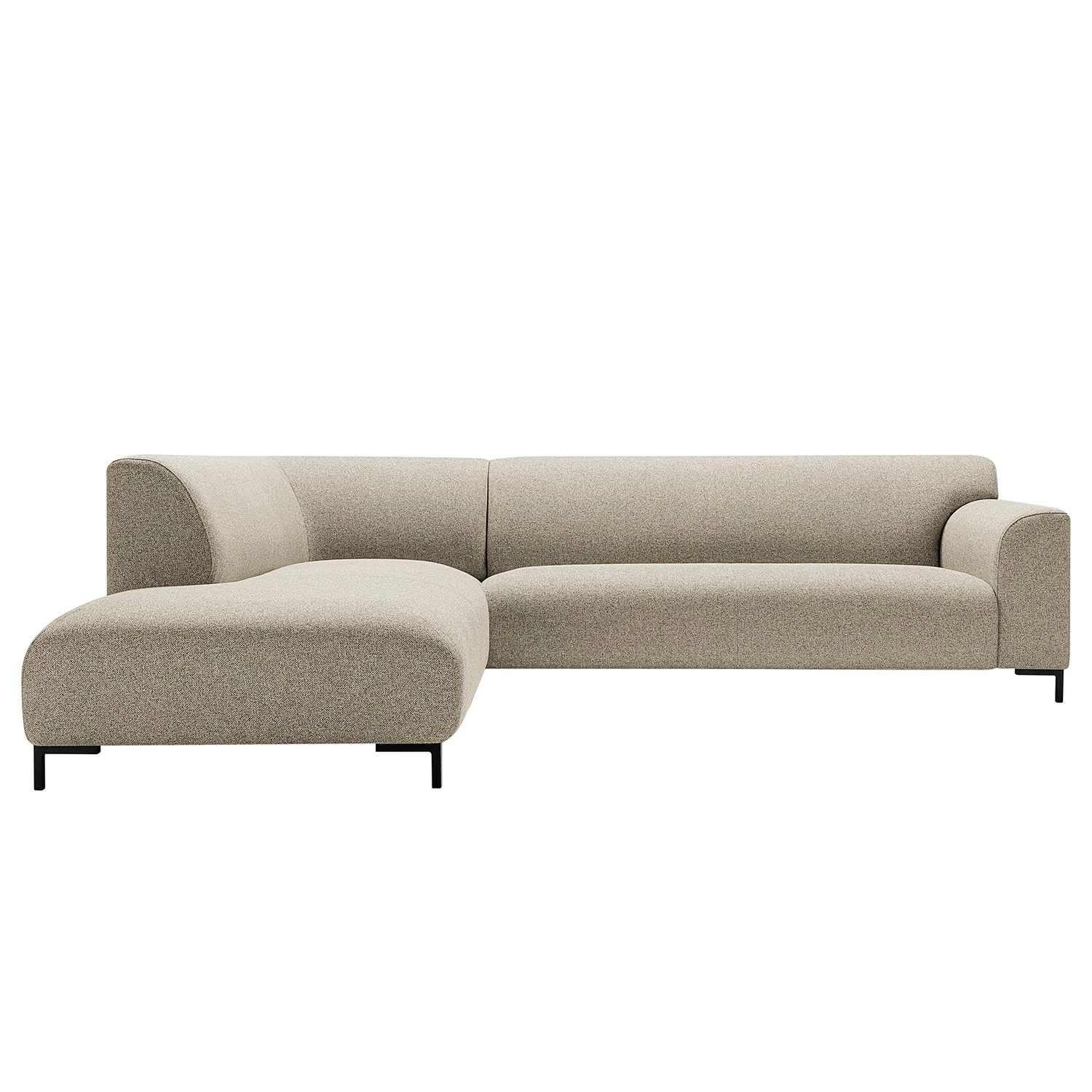 Studio Copenhagen Ecksofa Lussant - Flachgewebe Shina: Beige - Ottomane davorstehend links - Schwarz 2 Studio Copenhagen Ecksofa Lussant - Flachgewebe Shina: Beige - Ottomane davorstehend links - Schwarz – Bild 2