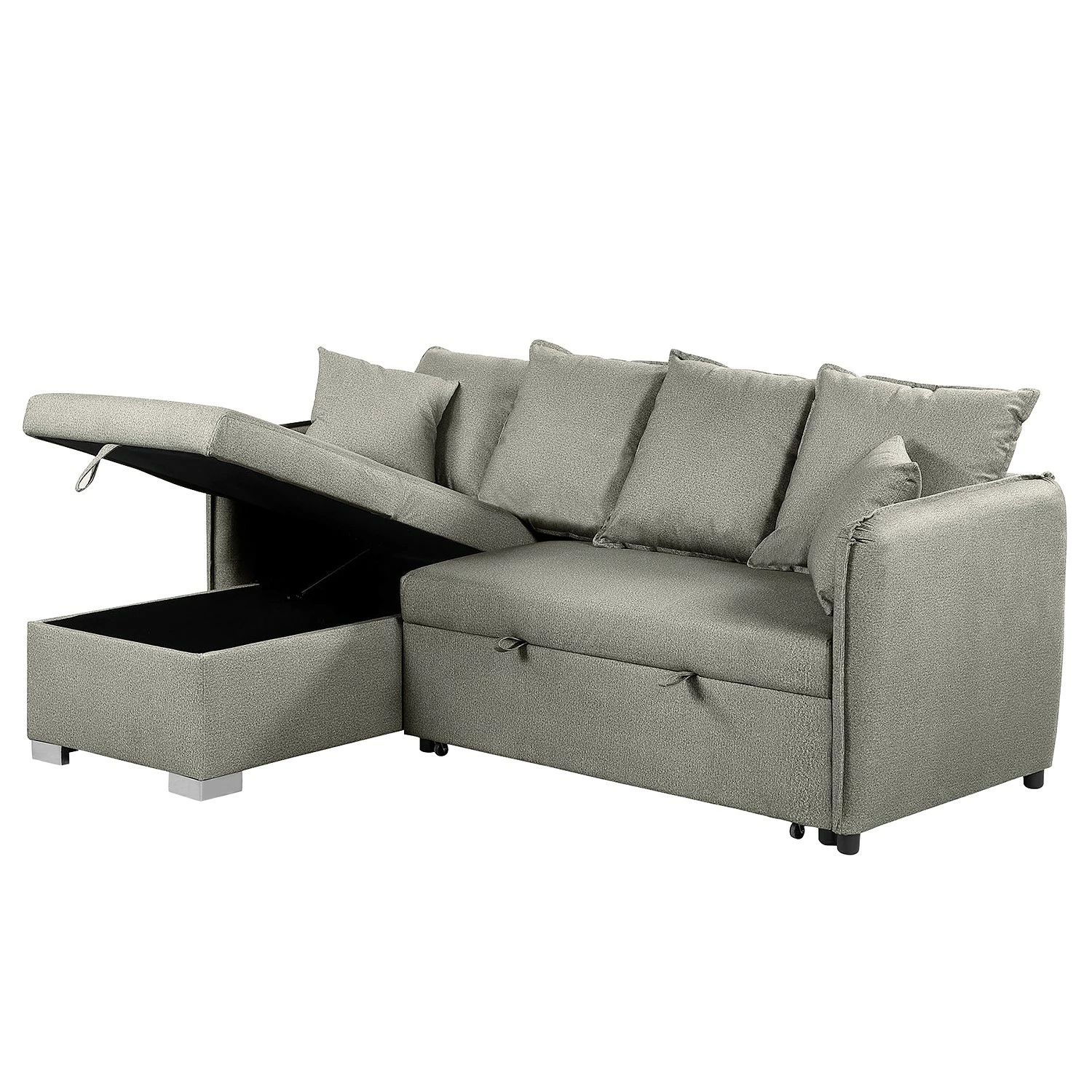 Loftscape Ecksofa Lillers - Webstoff - Hellgrau - Longchair davorstehend links 5 Loftscape Ecksofa Lillers - Webstoff - Hellgrau - Longchair davorstehend links – Bild 5