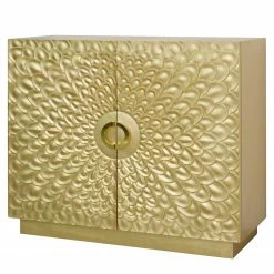 Red Living Kommode Vauclaix - Matt Gold