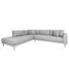 Red Living Ecksofa La Rose II - Webstoff - Ecke davorstehend links
