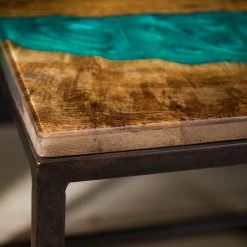 Wolf-Möbel Epoxidharz-Beistelltisch Tarnac - Harz / Metall - Grün -Wohnzimmermöbel boutique en ligne 1000243171 220617 022 MOOD DETAILS P000000001000243171 mood
