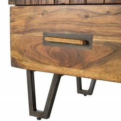 Wolf-Möbel Kommode Bazac - Akazie massiv - Akazie / Dunkelgrau -Wohnzimmermöbel boutique en ligne 1000243203 220311 037 DETAILS P000000001000243203