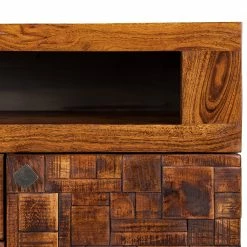 Wolf-Möbel Sideboard Bazac - Inkl. Beleuchtung - Akazie massiv - Akazie / Dunkelgrau -Wohnzimmermöbel boutique en ligne 1000243213 220314 061 DETAILS P000000001000243213