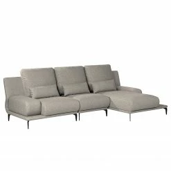 Fredriks Ecksofa Lirac - Webstoff - Webstoff Sogol: Grau - Longchair davorstehend rechts