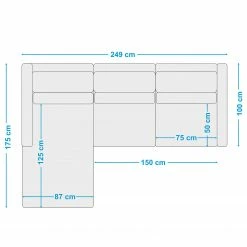 Fredriks Ecksofa Garlin - Webstoff - Webstoff Sogol: Dunkelblau - Longchair davorstehend links -Wohnzimmermöbel boutique en ligne 1000243337 210330 18225401418 SKETCH DETAILS P000000001000243337 sketch