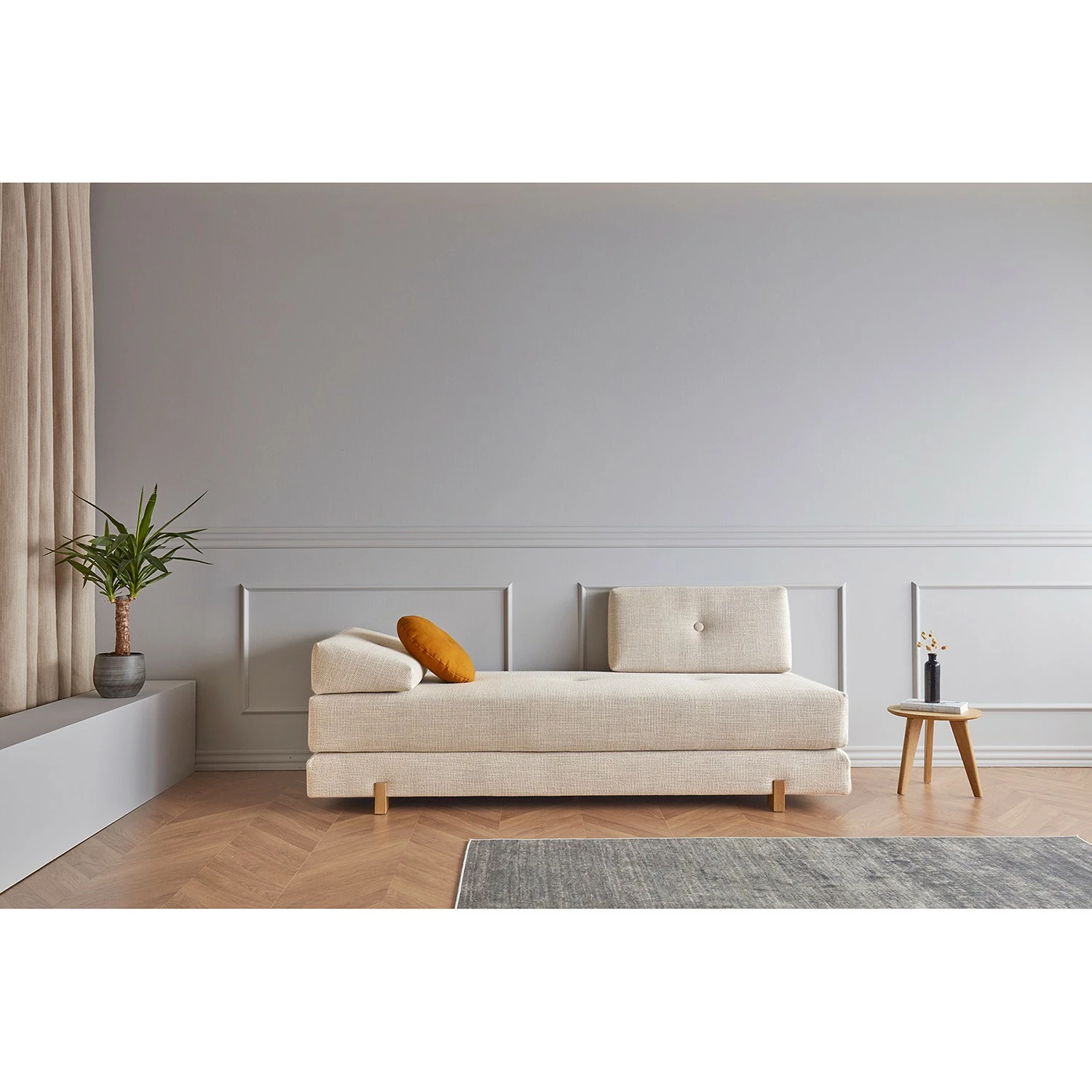 Innovation Möbel Schlafsofa Sigmund - Webstoff - Webstoff Kenya: Gravel - Eiche Hell 2 Innovation Möbel Schlafsofa Sigmund - Webstoff - Webstoff Kenya: Gravel - Eiche Hell – Bild 2