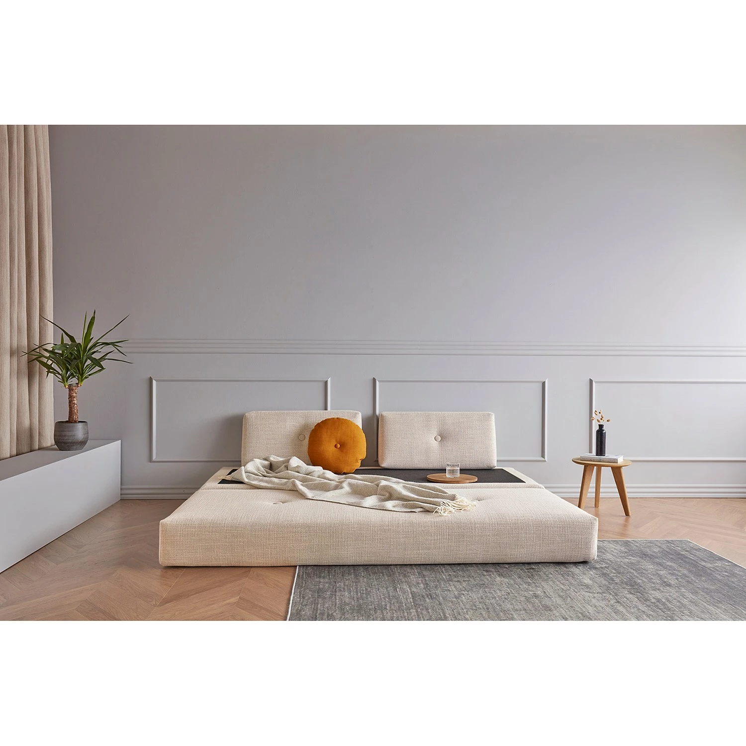 Innovation Möbel Schlafsofa Sigmund - Webstoff - Webstoff Kenya: Gravel - Eiche Hell 3 Innovation Möbel Schlafsofa Sigmund - Webstoff - Webstoff Kenya: Gravel - Eiche Hell – Bild 3