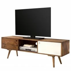 Naturoo TV-Lowboard Messas - Sheesham massiv - Sheesham / Weiß