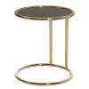 Red Living Beistelltisch Loubers - Glas / Metall - Schwarz / Gold