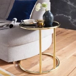 Red Living Beistelltisch Loubers - Glas / Metall - Schwarz / Gold -Wohnzimmermöbel boutique en ligne 1000244871 210202 14554200145 MOOD DETAILS P000000001000244871 mood