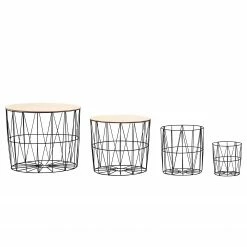 Norrwood Beistelltisch Veranne I (4er-Set) - Eiche Dekor / Schwarz