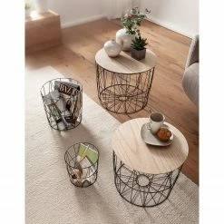 Norrwood Beistelltisch Veranne I (4er-Set) - Eiche Dekor / Schwarz -Wohnzimmermöbel boutique en ligne 1000244887 210202 15005700253 MOOD DETAILS P000000001000244887 mood