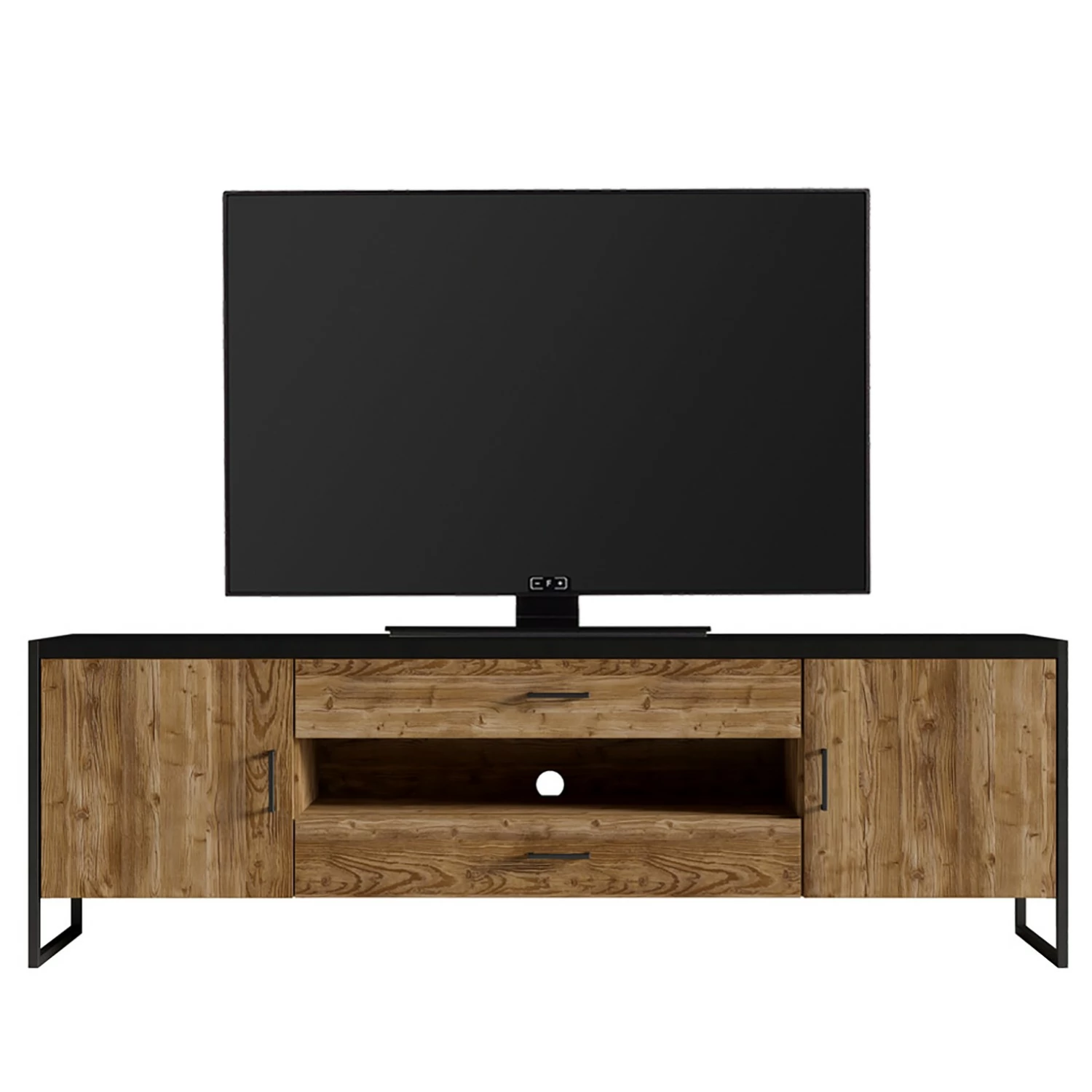 Red Living TV-Lowboard Turriers I - Fichte Dekor / Matt Schwarz 4 Red Living TV-Lowboard Turriers I - Fichte Dekor / Matt Schwarz – Bild 4