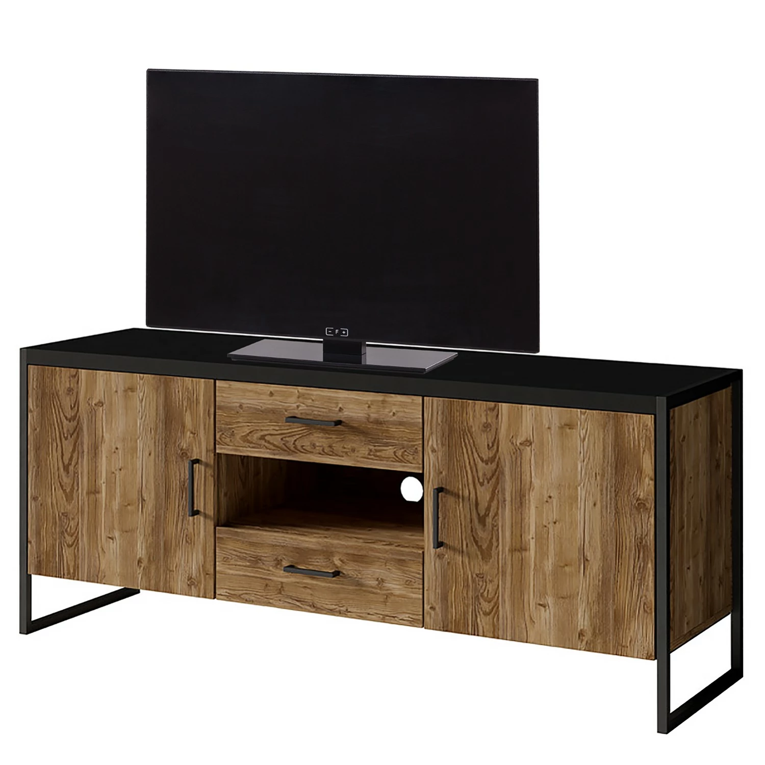 Red Living TV-Lowboard Turriers II - Fichte Dekor / Matt Schwarz 1 Red Living TV-Lowboard Turriers II - Fichte Dekor / Matt Schwarz